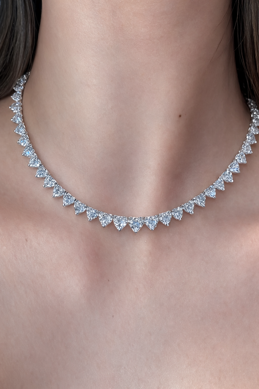 Heart Solitaire Tennis Necklace