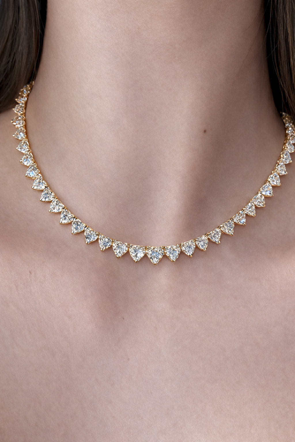 Heart Solitaire Tennis Necklace