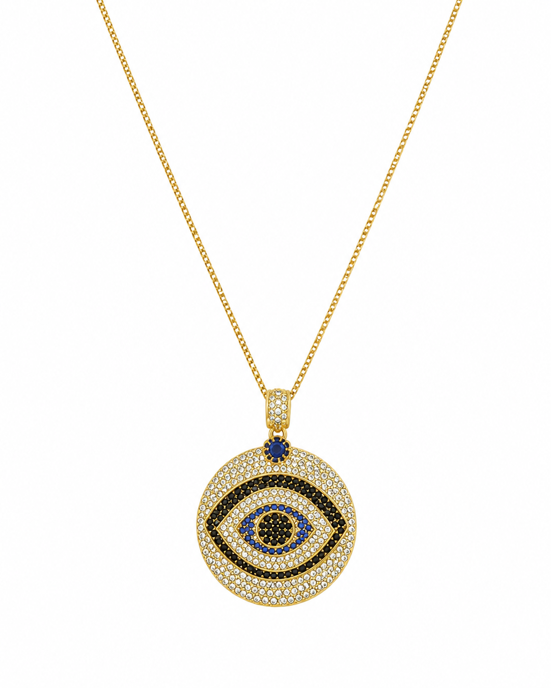 Boho Style Round Evil Eye Necklace