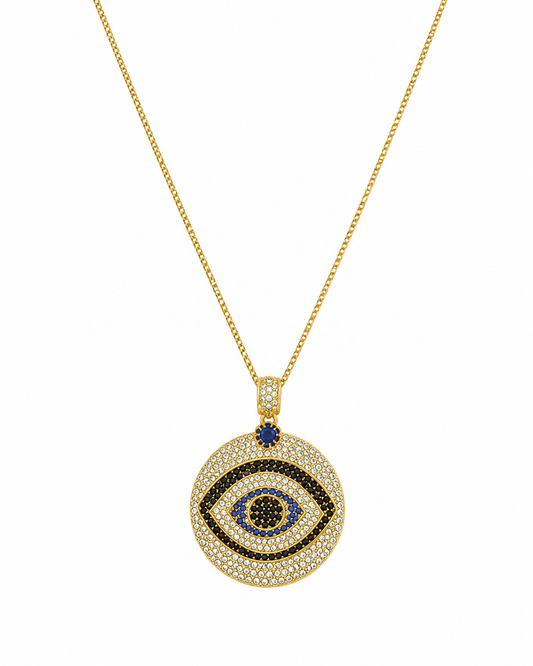 Boho Style Round Evil Eye Necklace