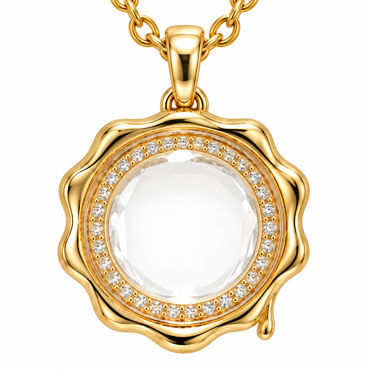 Melted Round Locket