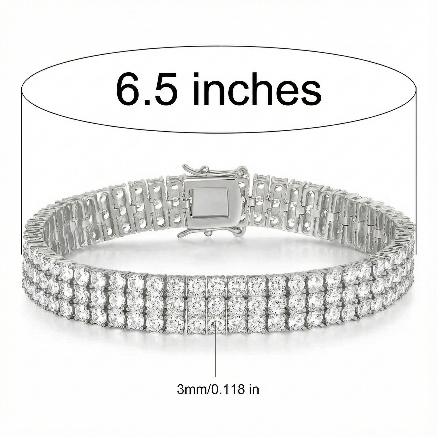 3MM TRIPLE LAYERED SWAROVSKI TENNIS BRACELET.