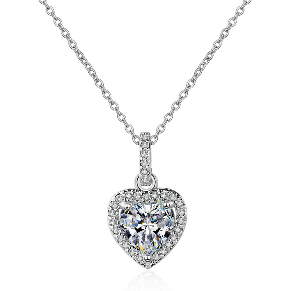 Timeless Forever Heart solitaire necklace featuring a single heart-shaped gemstone set in a sleek, polished metal pendant.