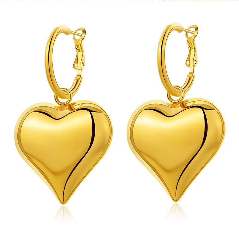 18k gold plated over stainless steel Water/Tarnish Resistant
