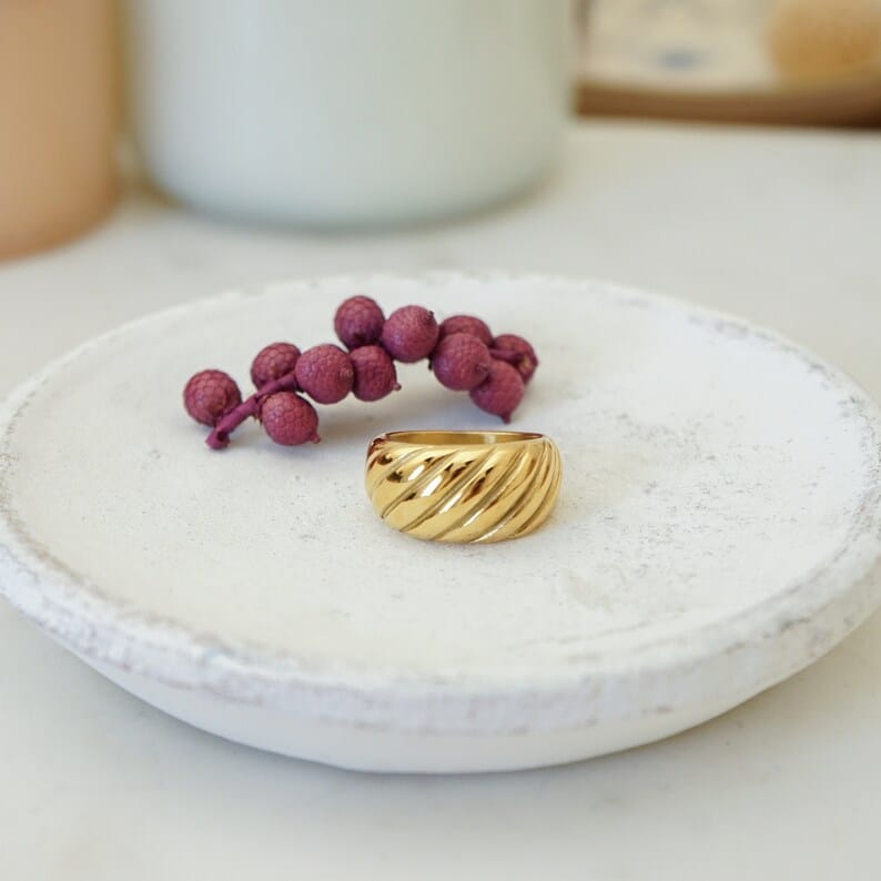 Textured Dome Gold Ring