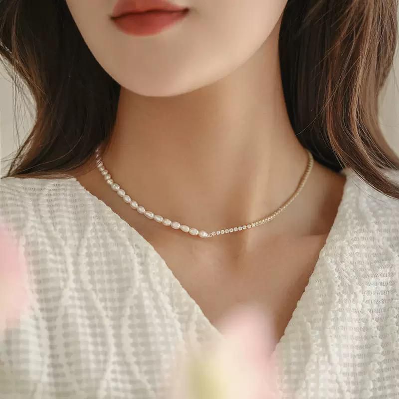 Diamond Pearl Fusion Necklace