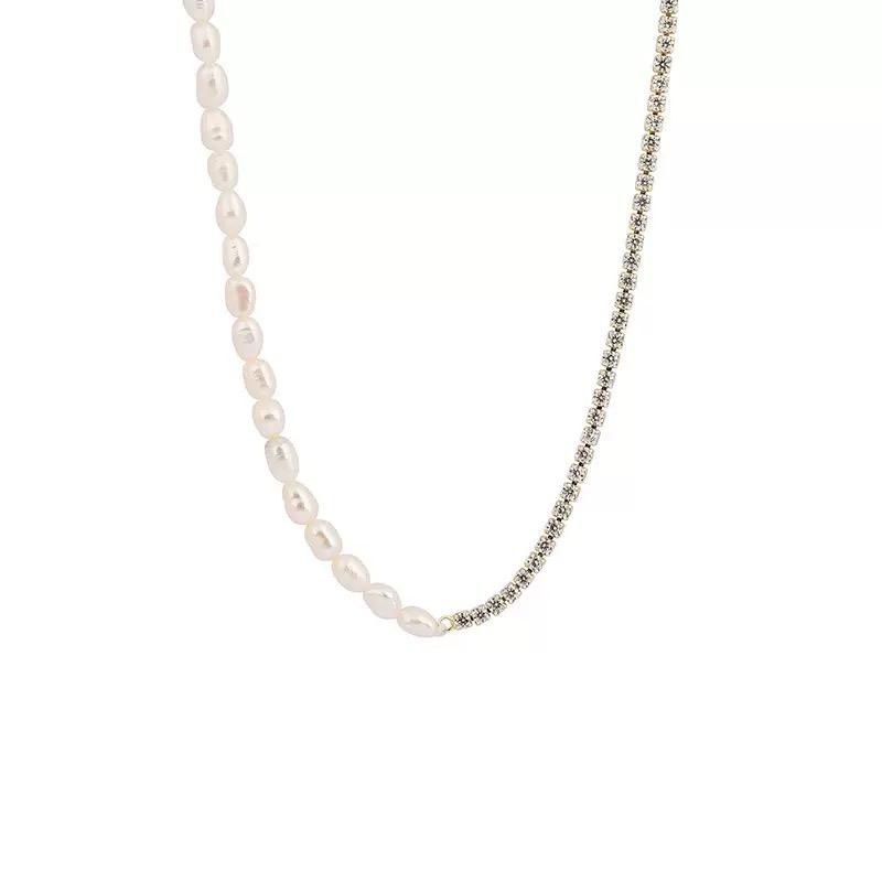 Diamond Pearl Fusion Necklace