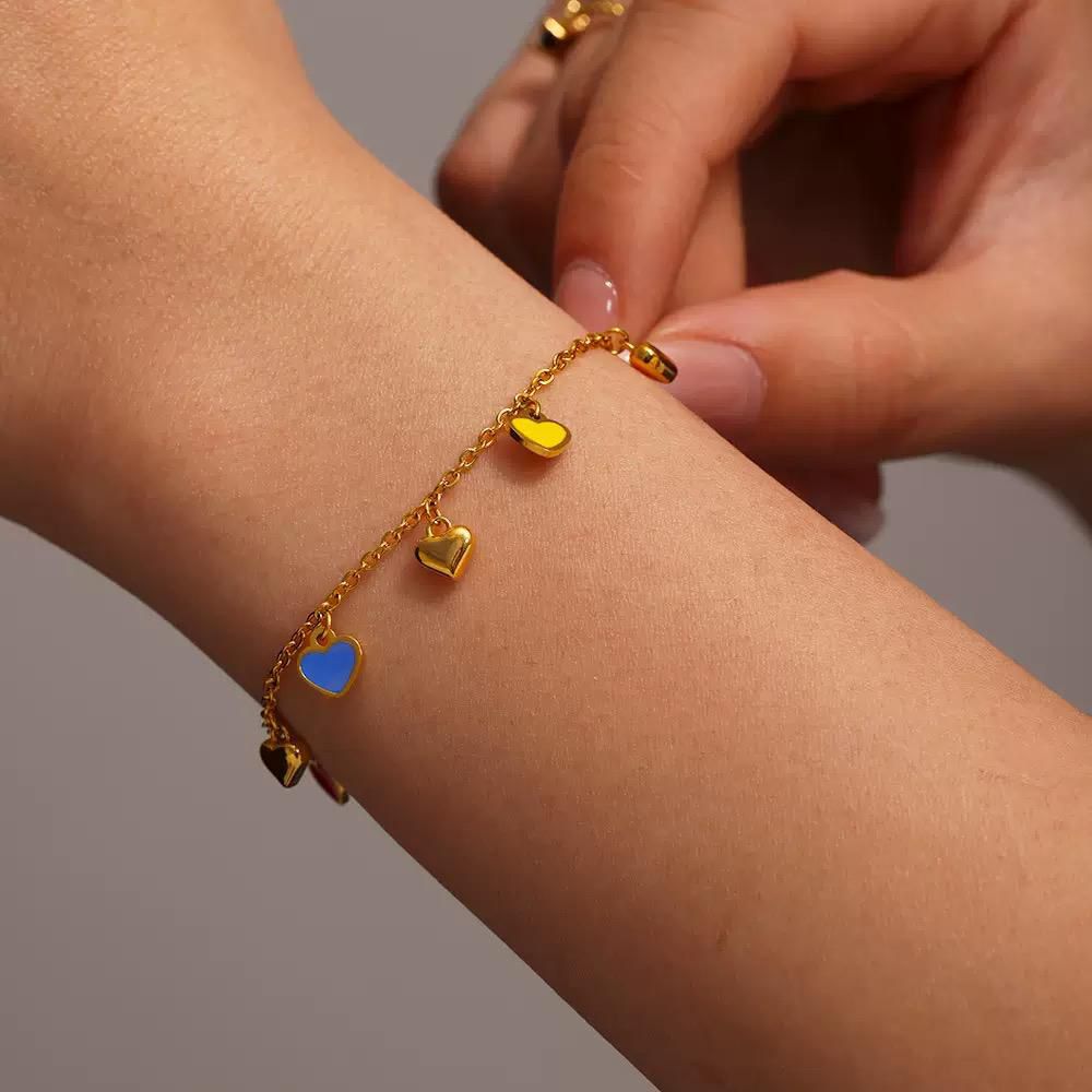 Colorpop Heart Necklace + Bracelet