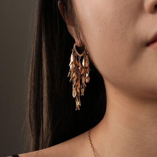 Golden Whispers Danglers