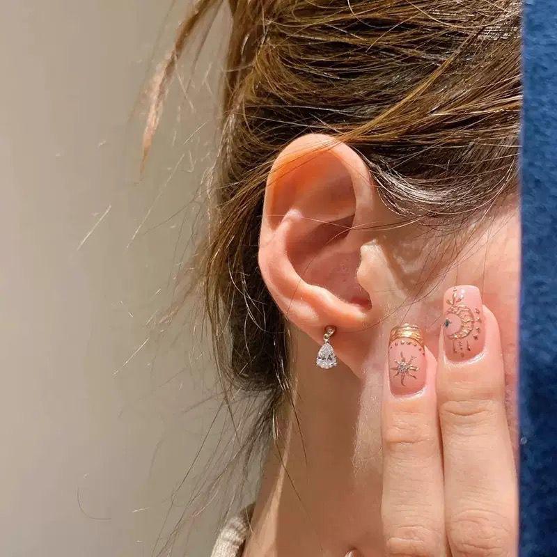 Viva Teardrop Solitaire Earrings (Titanium Steel)