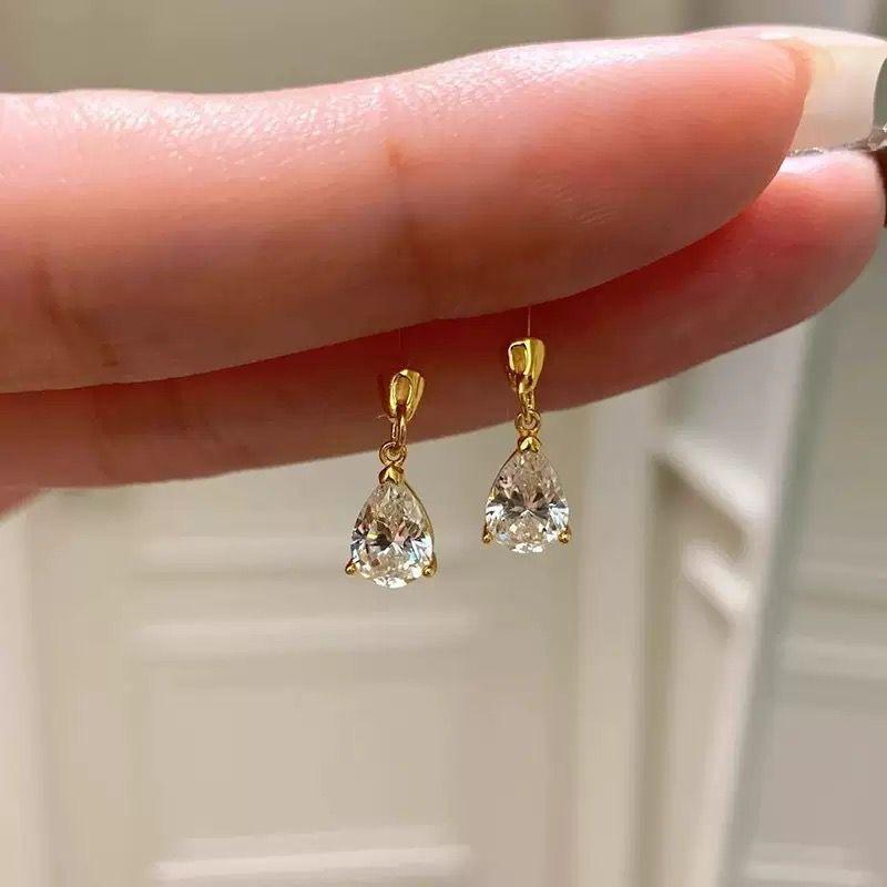 Viva Teardrop Solitaire Earrings (Titanium Steel)
