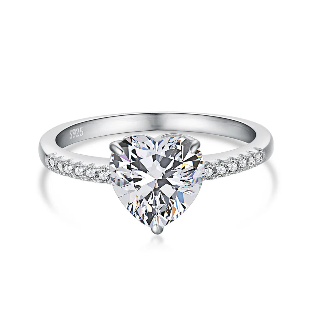 Solitaire Heart Ring