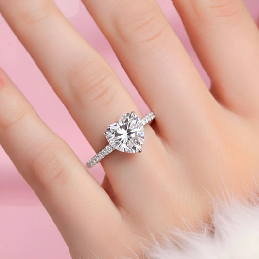 Solitaire Heart Ring (925 Sterling Silver)