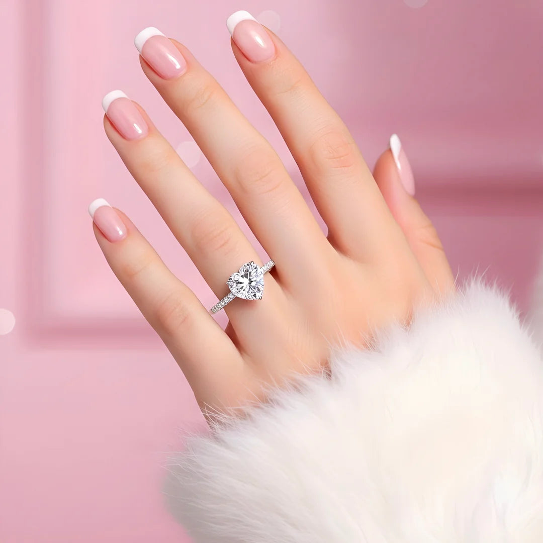 Solitaire Heart Ring