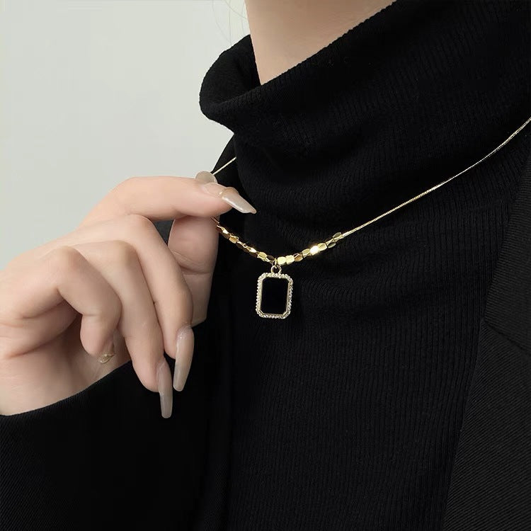 Black Onyx Pendant Necklace Gold | Onyx Necklace Stainless Steel - Jewelry  Black - Aliexpress