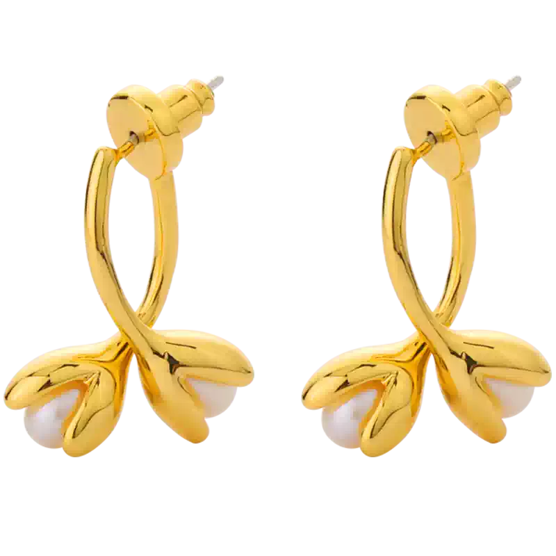 Elysian Tulip Pearl Earrings