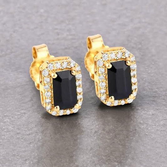 Black Onyx Earrings (925 Sterling Silver)