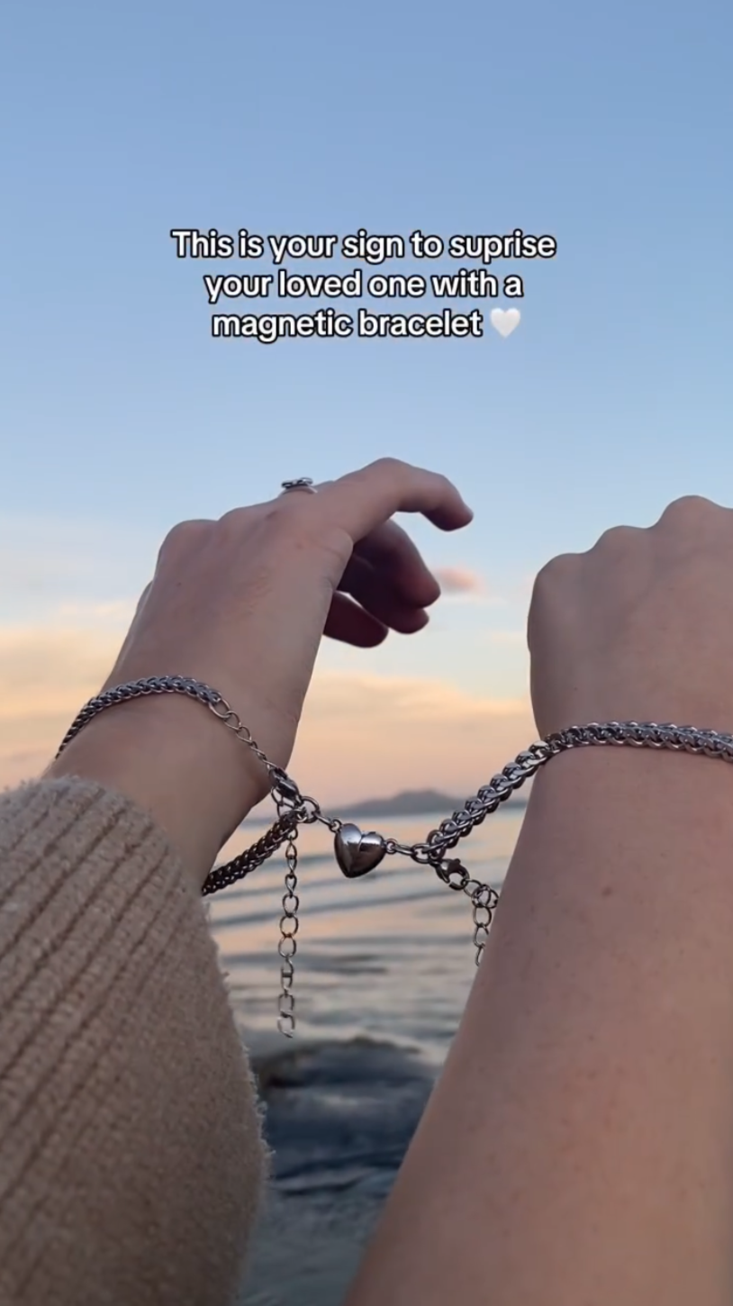 Stylish Love Magnet bracelet made from durable titanium steel, featuring a sleek and modern design.