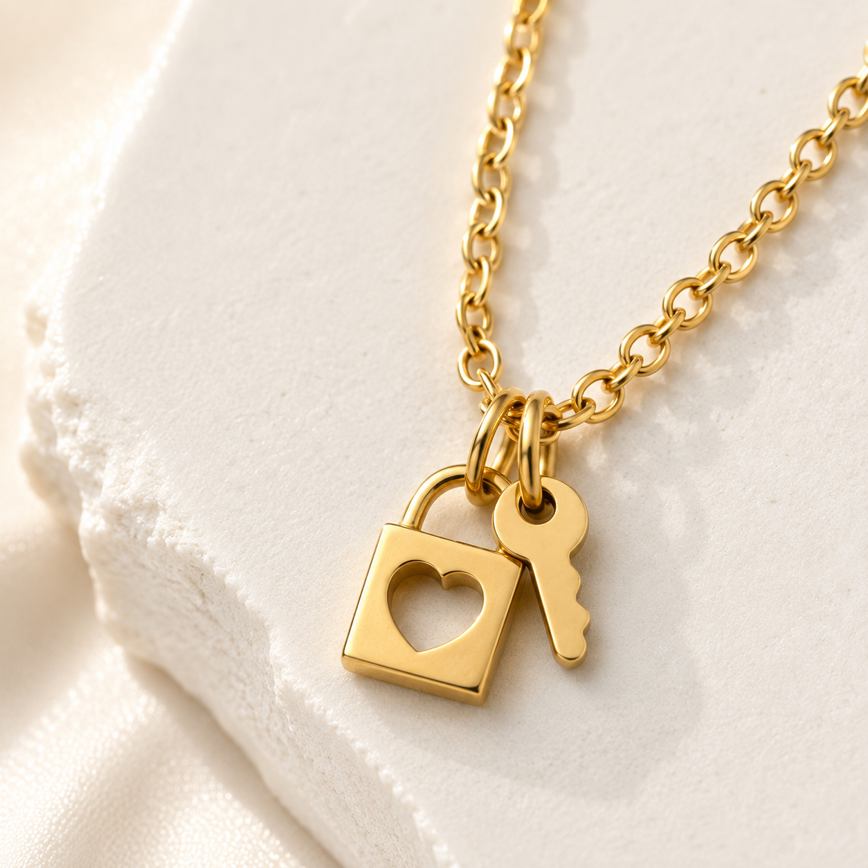 Forever Locked Heart Necklace (Titanium Steel)