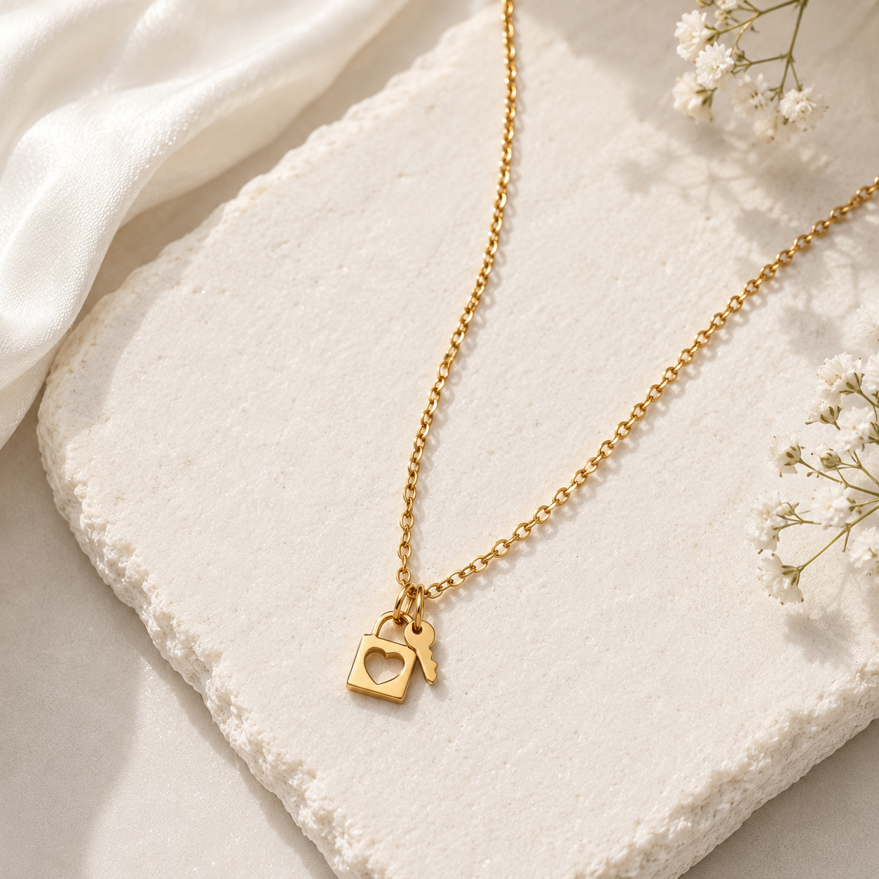 Forever Locked Heart Necklace (Titanium Steel)