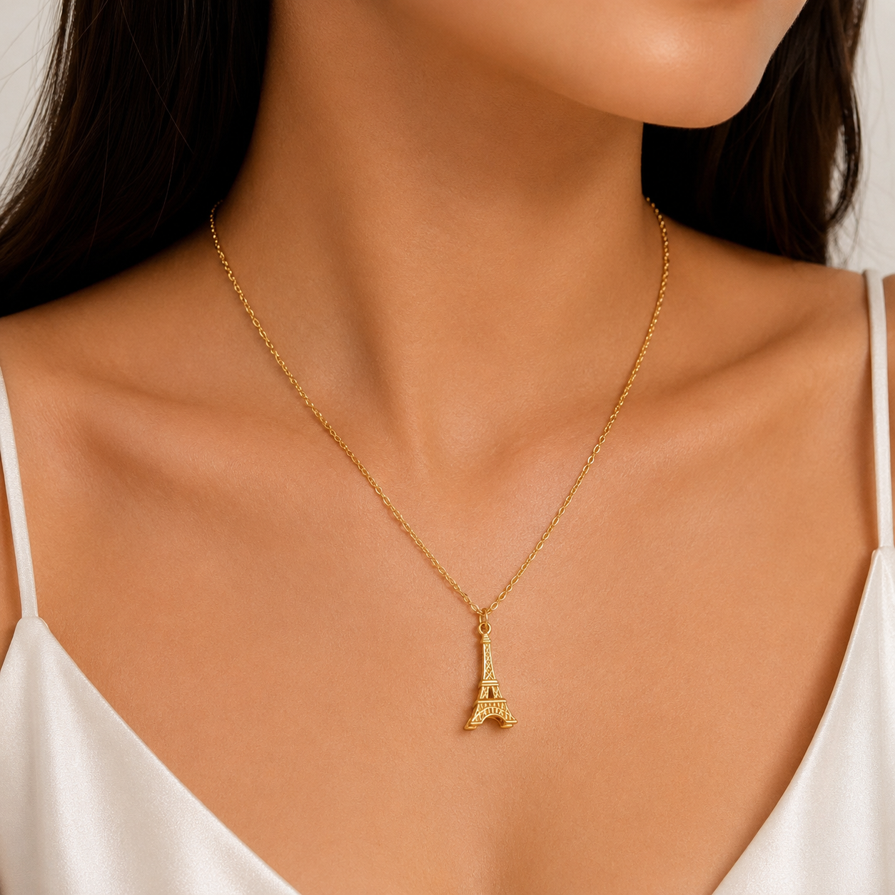 The Eiffel Tower Charm Necklace  (Titanium Steel)