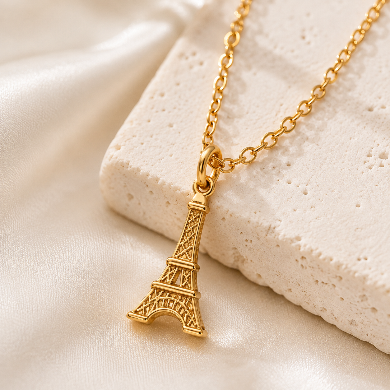 The Eiffel Tower Charm Necklace  (Titanium Steel)
