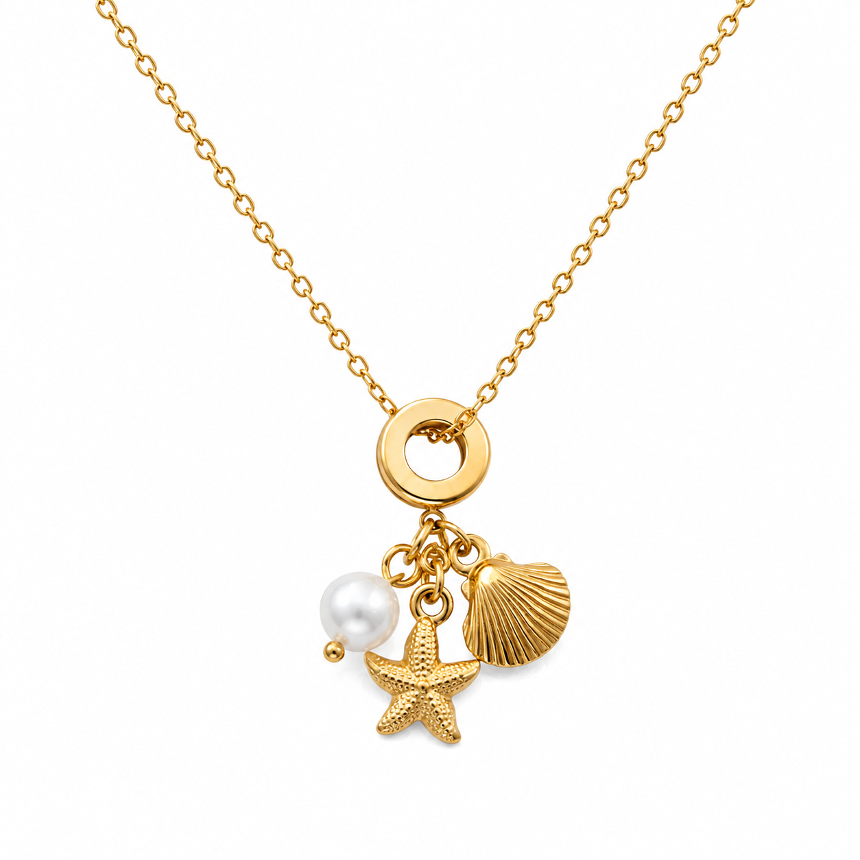 Ocean Treasures Charm Necklace  (Titanium Steel)