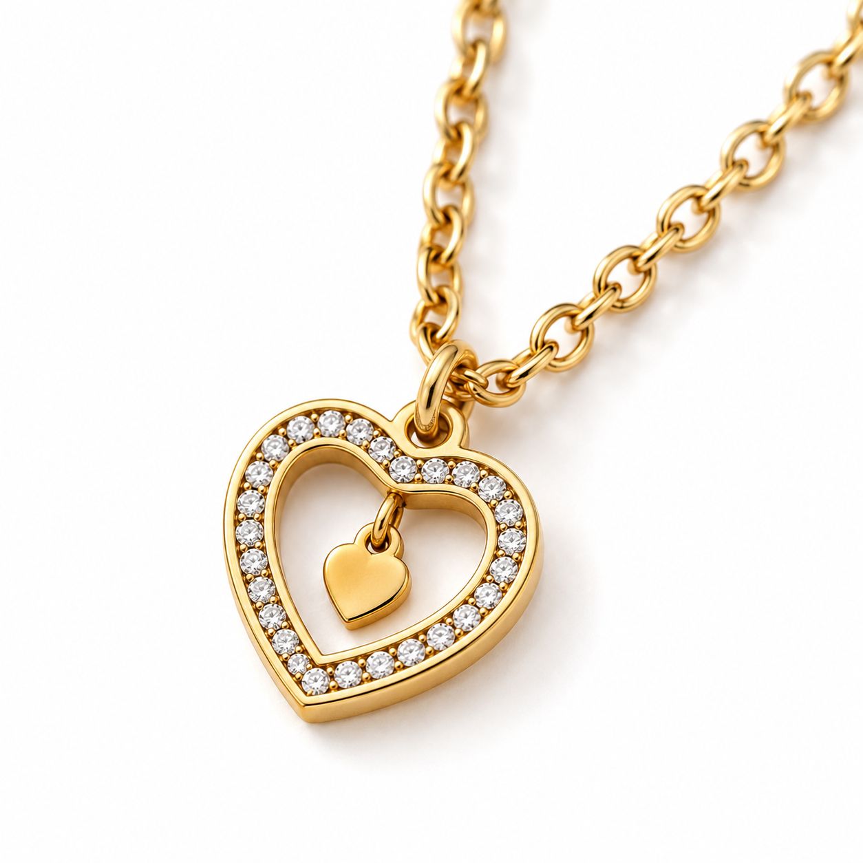Eternal Spark Heart Necklace (Titanium Steel)