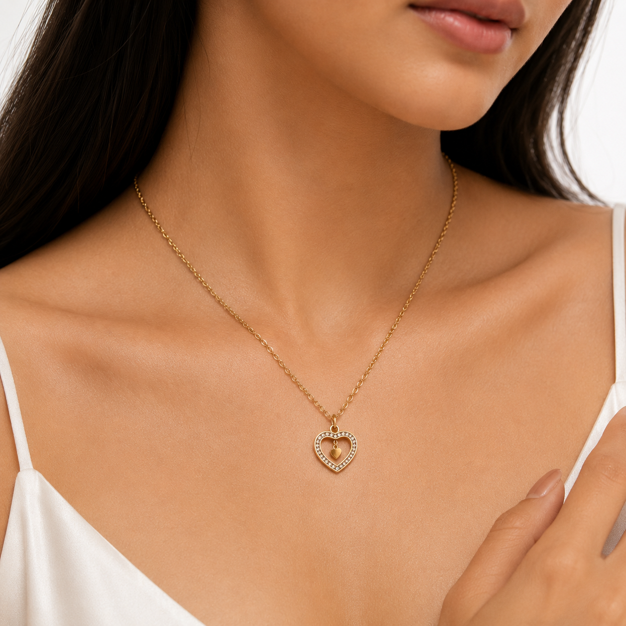Eternal Spark Heart Necklace (Titanium Steel)