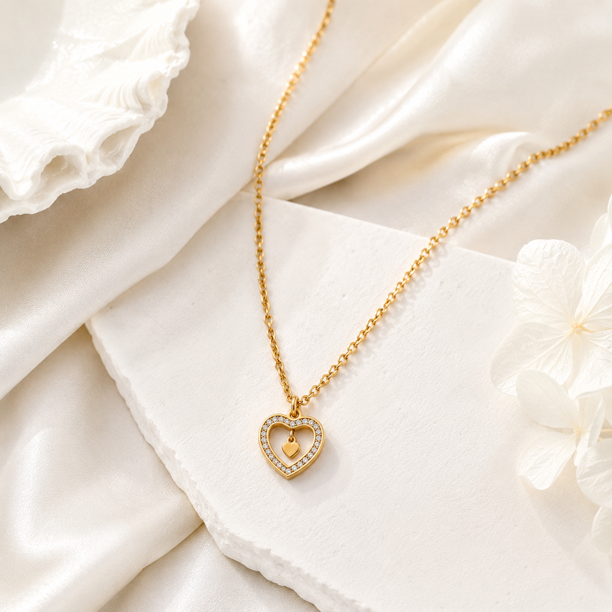 Eternal Spark Heart Necklace (Titanium Steel)