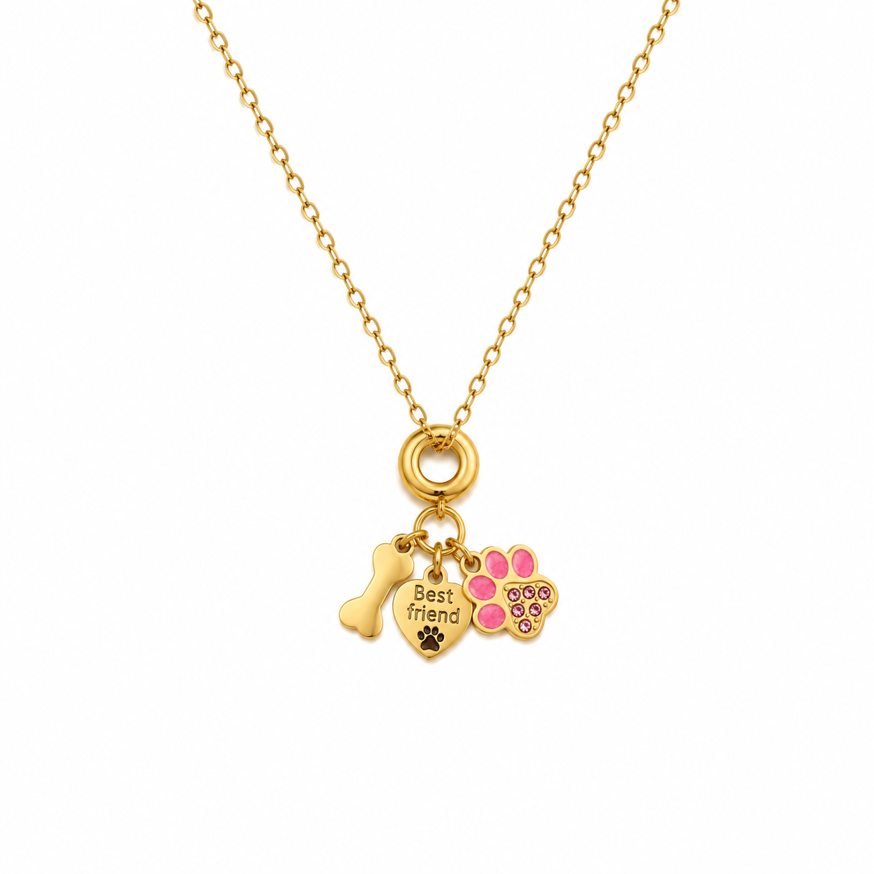 Pawfect Charm Necklace (Titanium Steel)