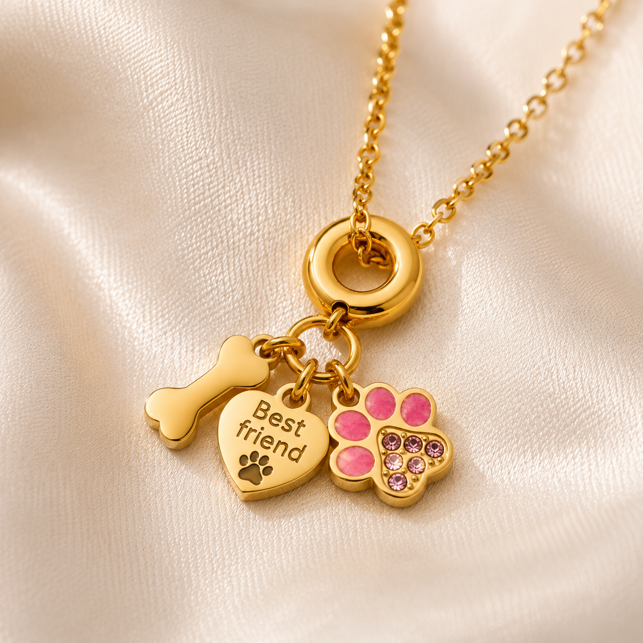 Pawfect Charm Necklace (Titanium Steel)