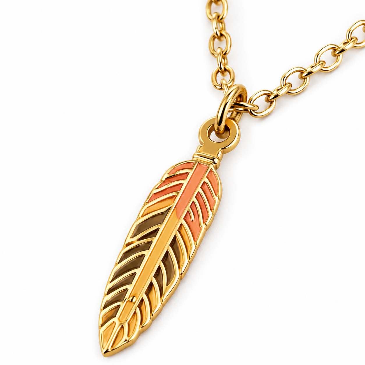 Whispering Feather Necklace (Titanium Steel)