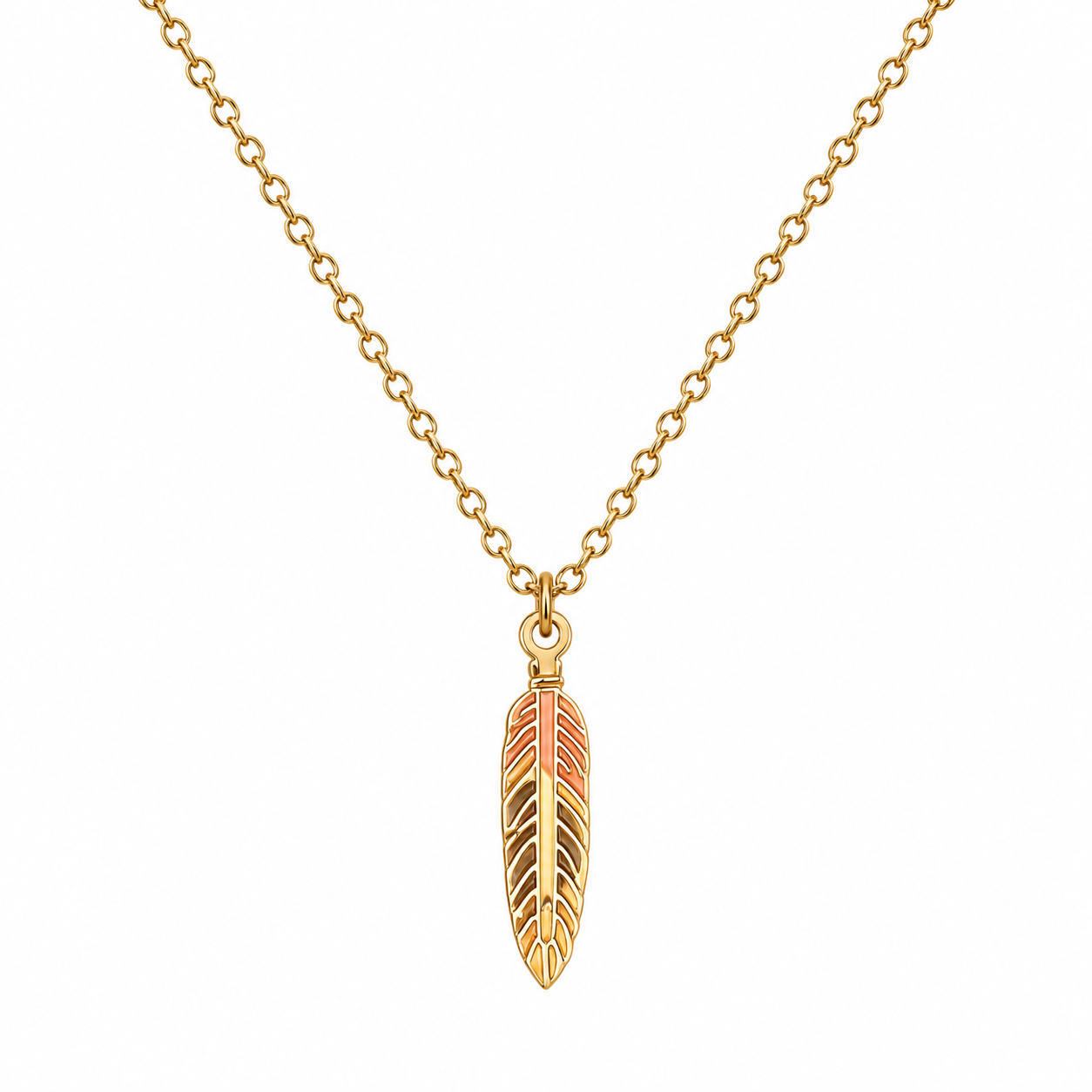 Whispering Feather Necklace (Titanium Steel)