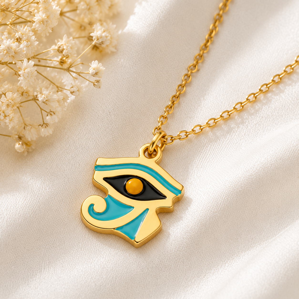 Eye of Horus Protection Necklace (Titanium Steel)
