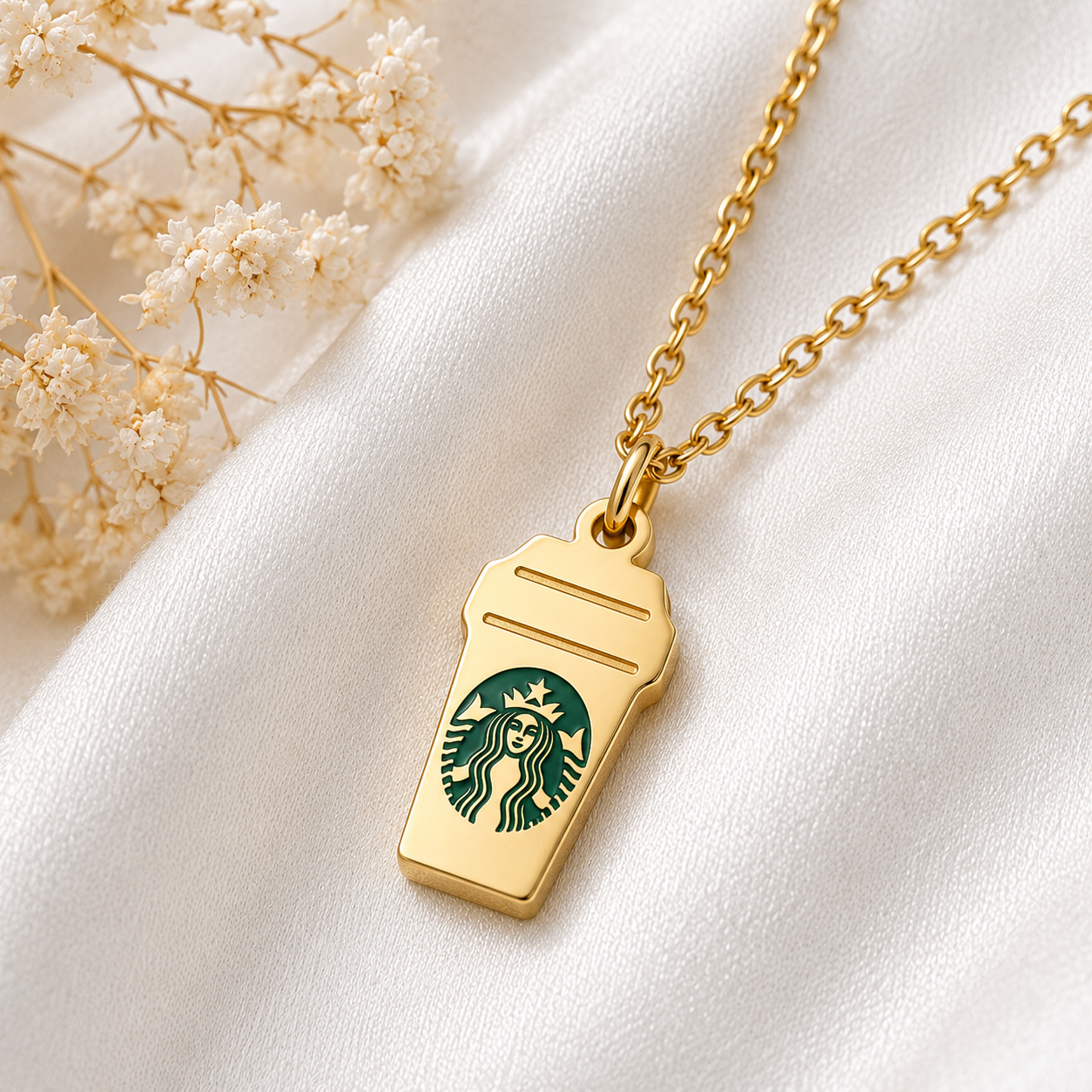 Brew Bliss Coffee Necklace (Titanium Steel)