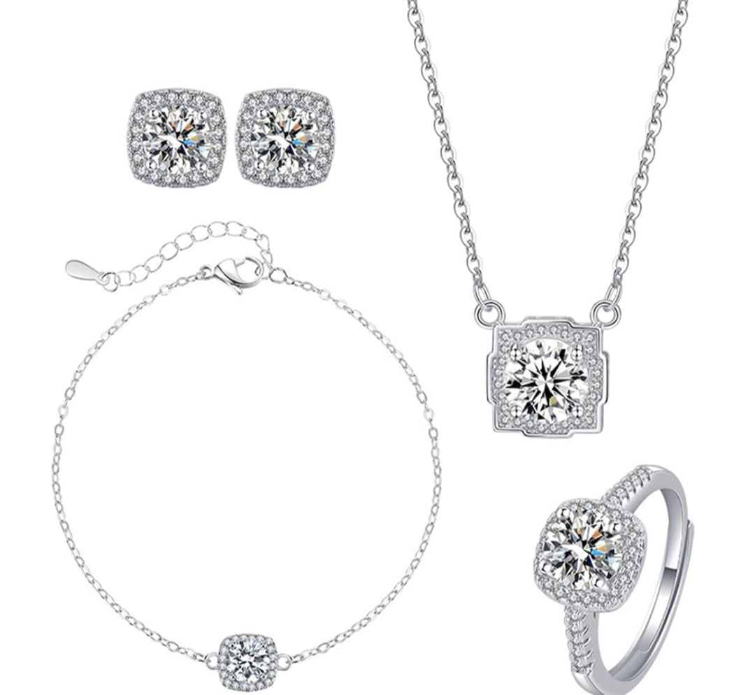 Radiant Halo Necklace Set