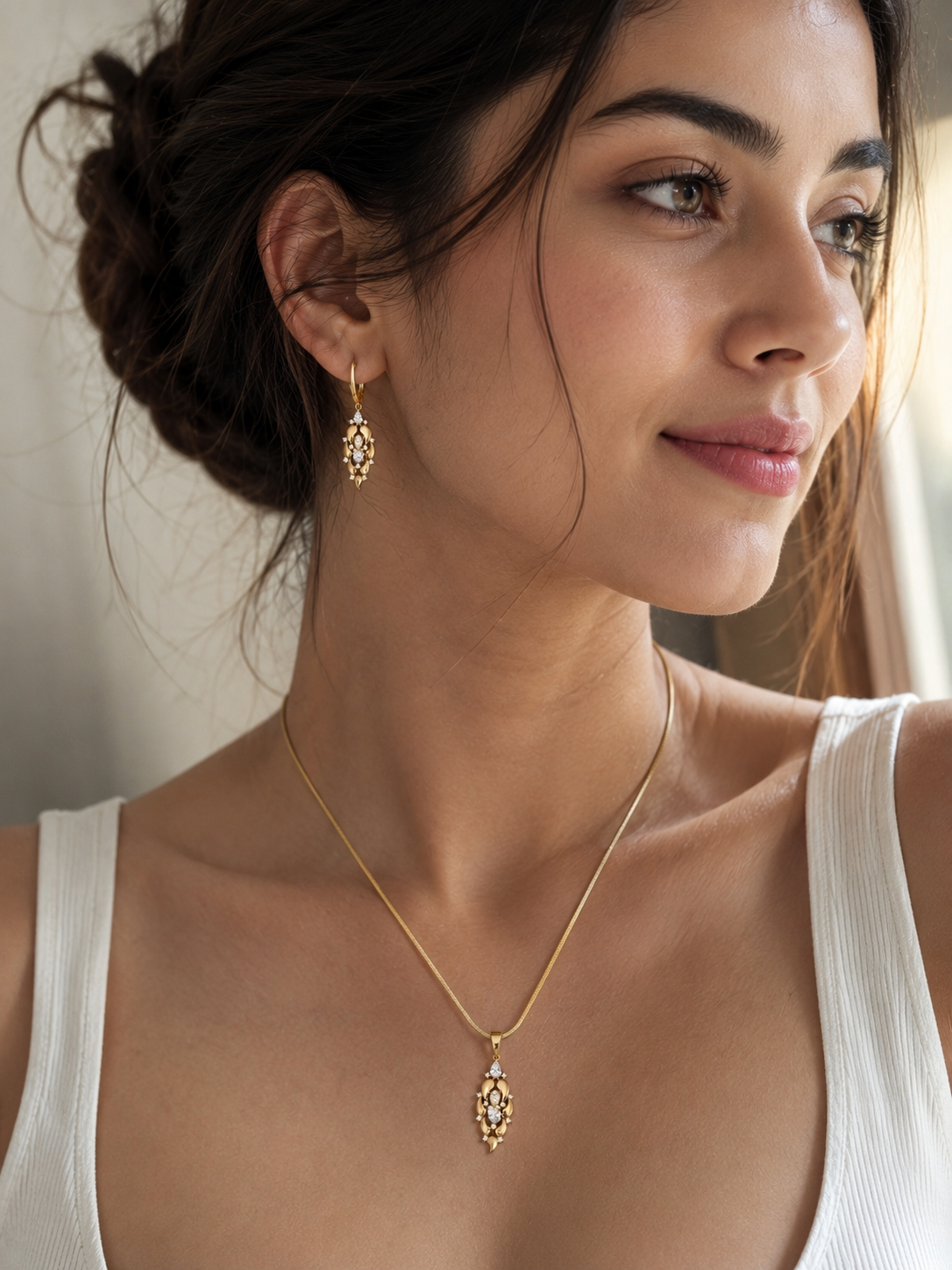 Celestia Leaf Necklace Set