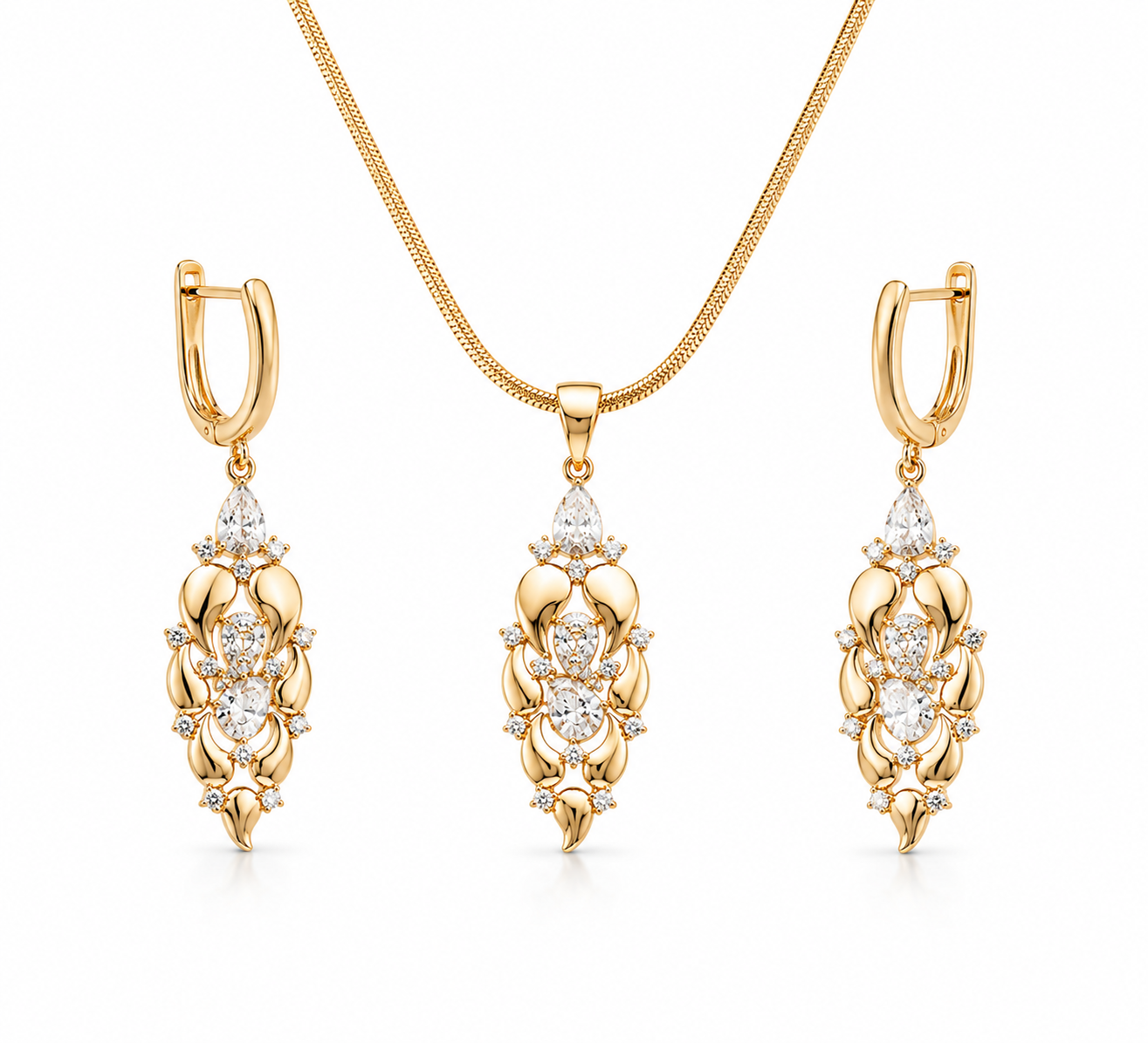 Celestia Leaf Necklace Set