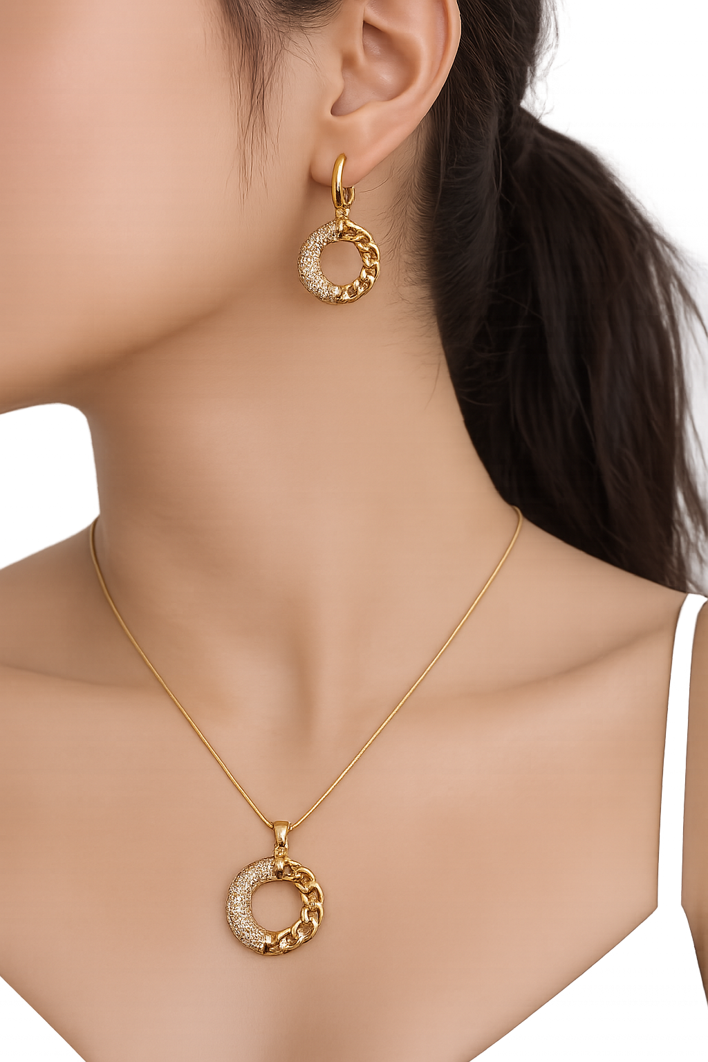 Golden Orbit Necklace Set