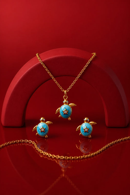 Turtle Treasure Necklace Set (Titanium Steel)