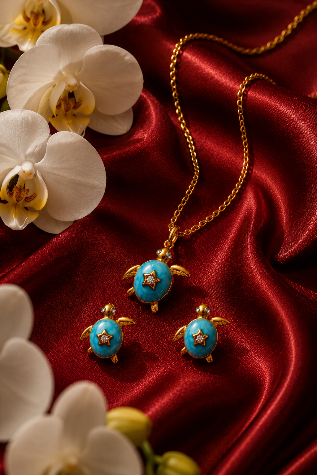 Turtle Treasure Necklace Set (Titanium Steel)