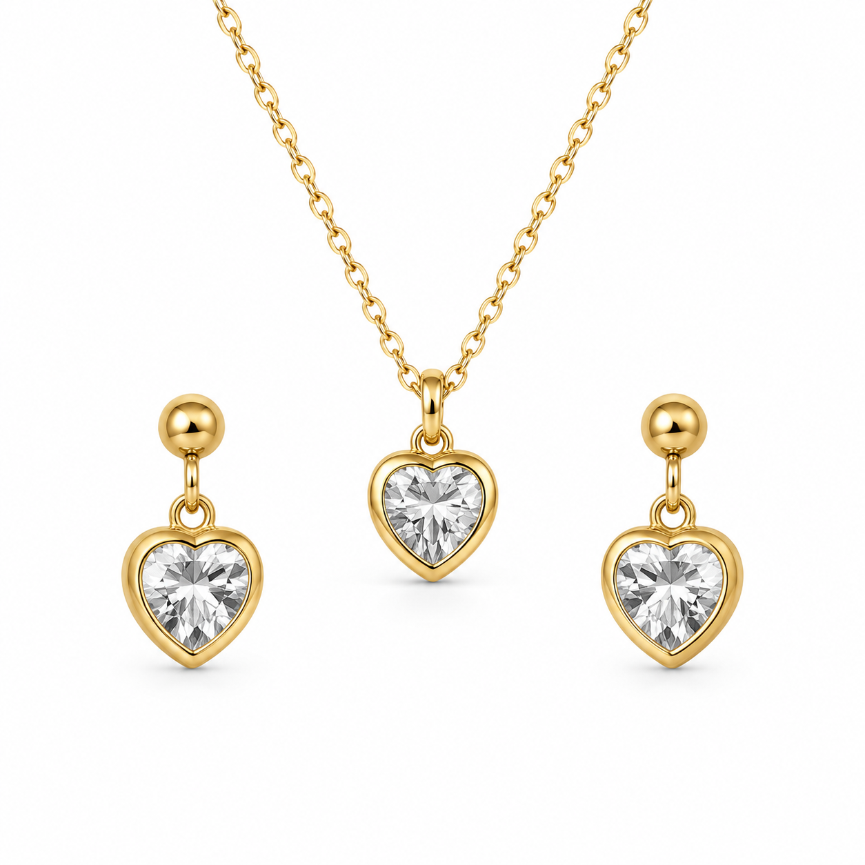 Luminous Heart Necklace Set (Titanium Steel)