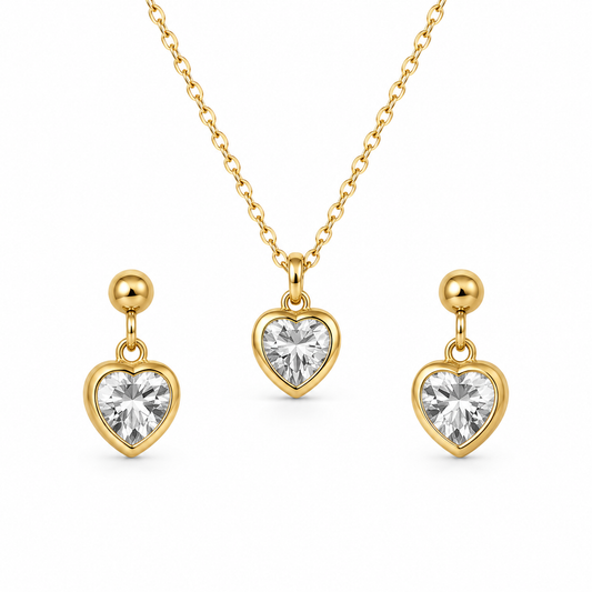 Luminous Heart Necklace Set (Titanium Steel)