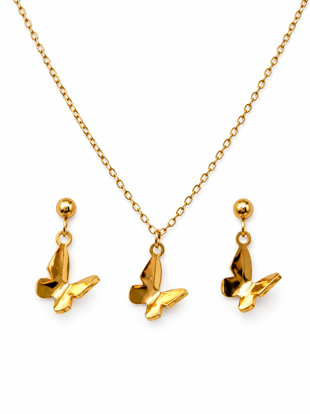 Elysian Butterfly Necklace Set (Titanium Steel)