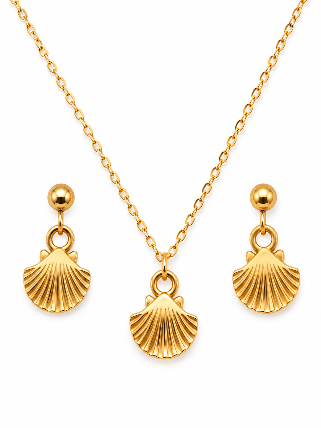 Seashell Glow Necklace Set (Titanium Steel)