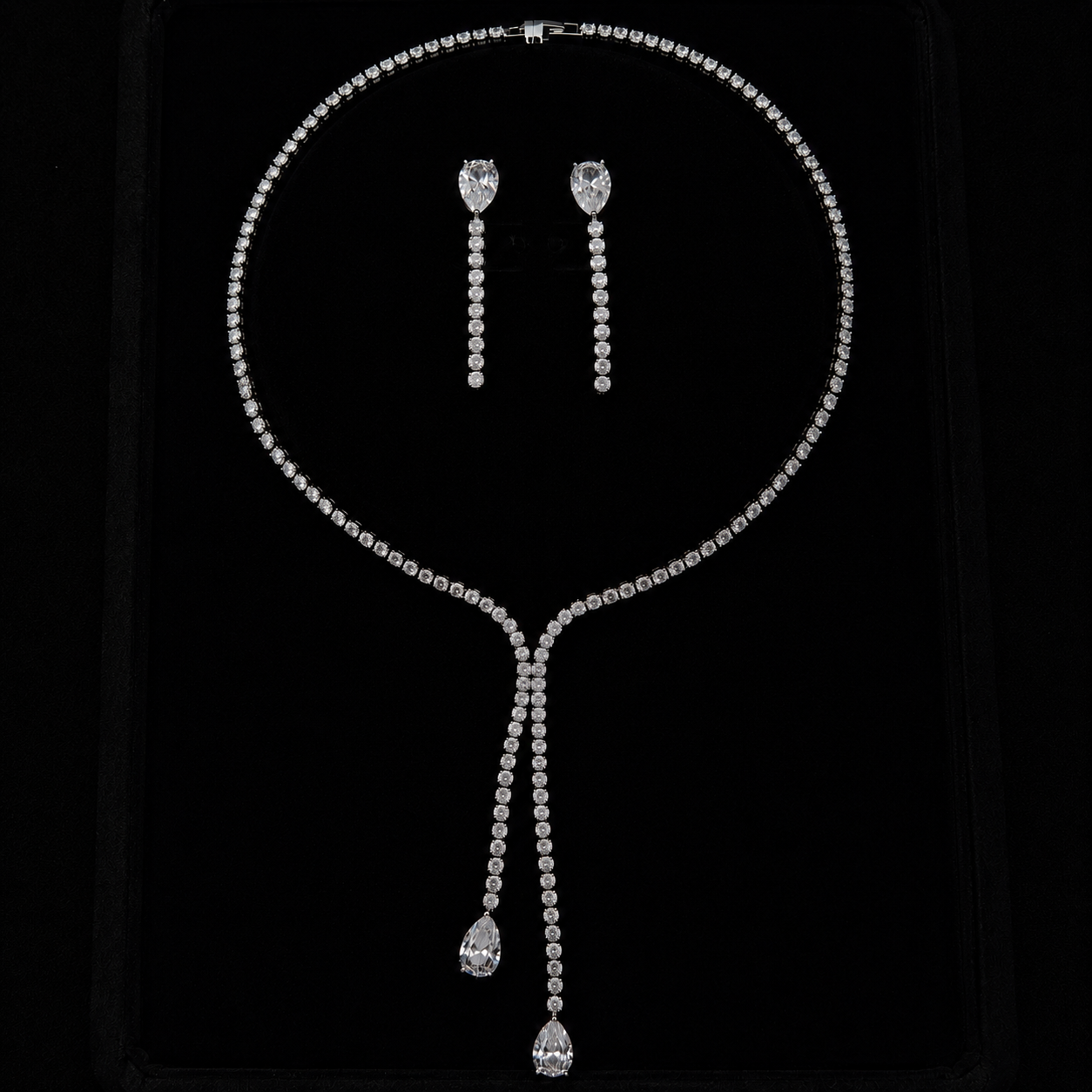 Élan Lariat Tennis Necklace Set