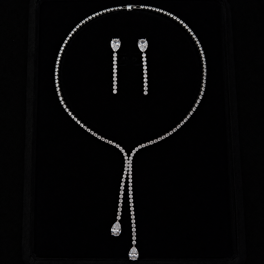 Élan Lariat Tennis Necklace Set