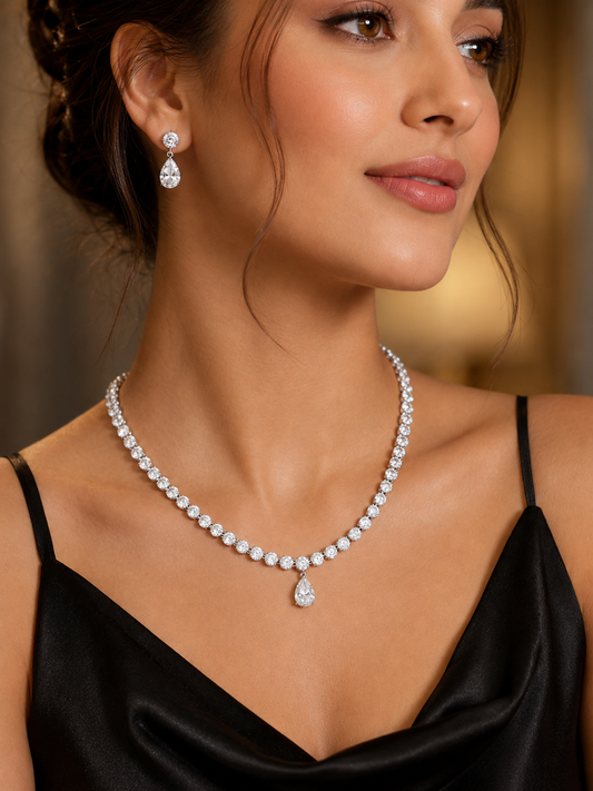 High-End Tennis Necklace Set