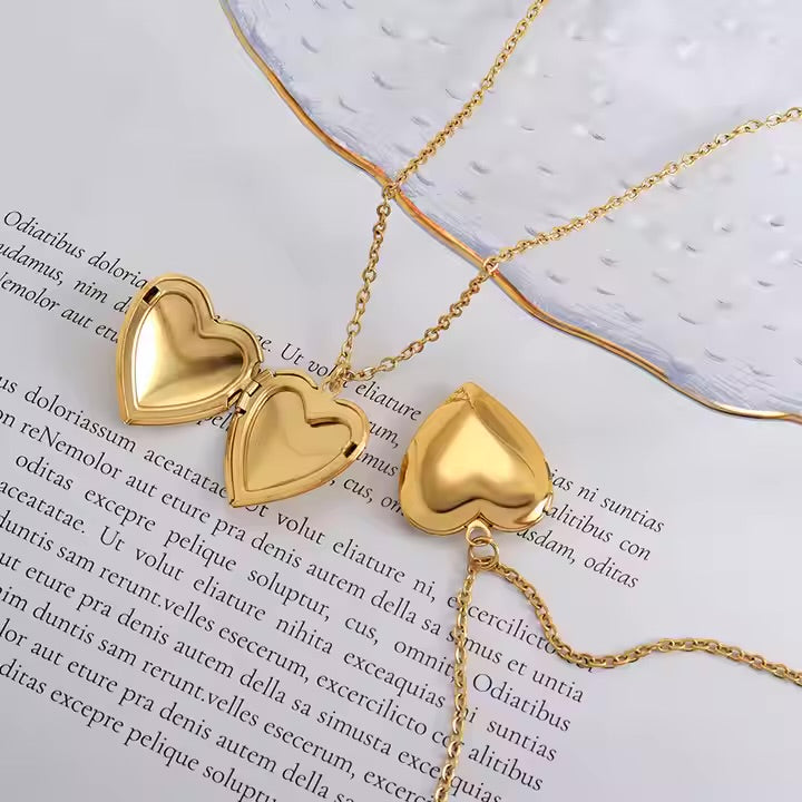 "Simple and elegant Open Heart Necklace featuring a pendant with a sleek, open-heart design. 
